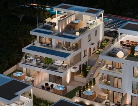 Trogir, Čiovo - Apartman u luksuznom apartmanskom naselju u blizini mora 61 m2