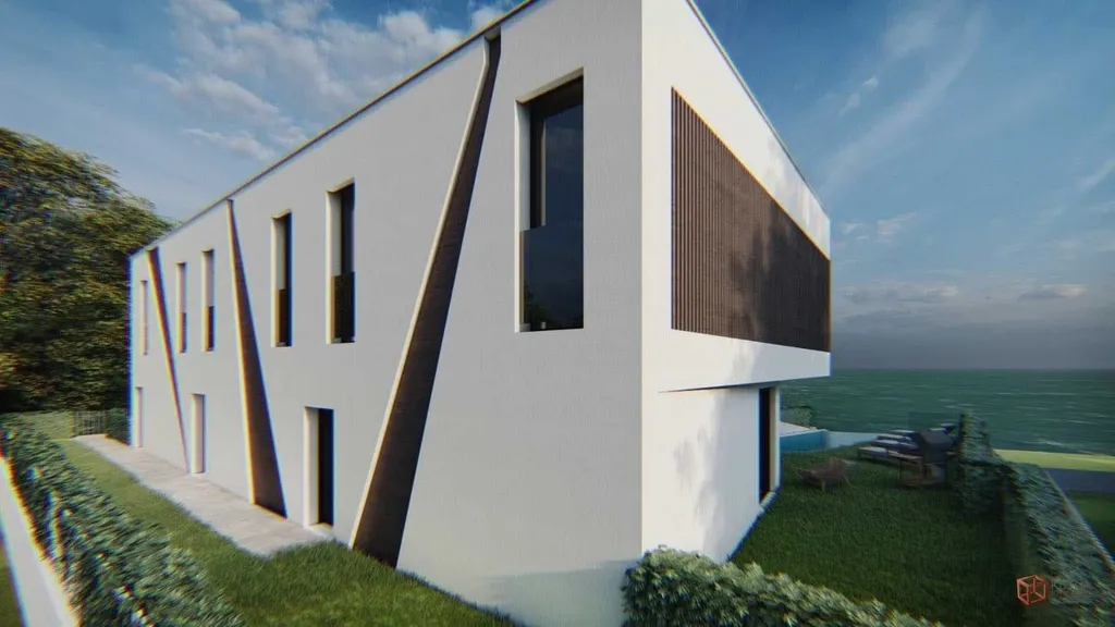 Pag, Mandre - Stambena novogradnja s tri apartmana s bazenima