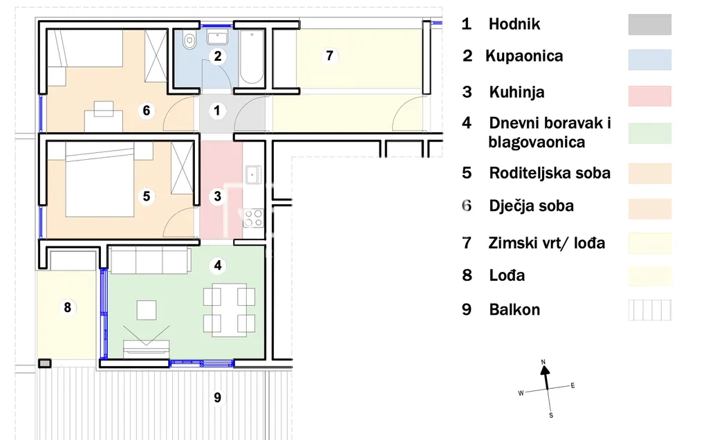 Split, Kila - Dvosoban stan s balkonom 61 m2 NOVOGRADNJA