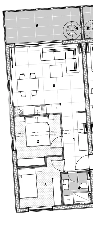 Trogir, Čiovo - Penthouse u luksuznom apartmanskom naselju u blizini mora 75 m2