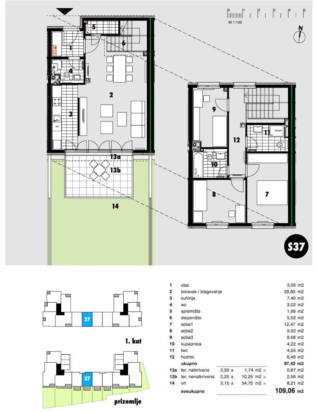 Zagreb, Siget - dvoetažan četverosoban stan s VPM i vrtom 114 m2 novogradnja