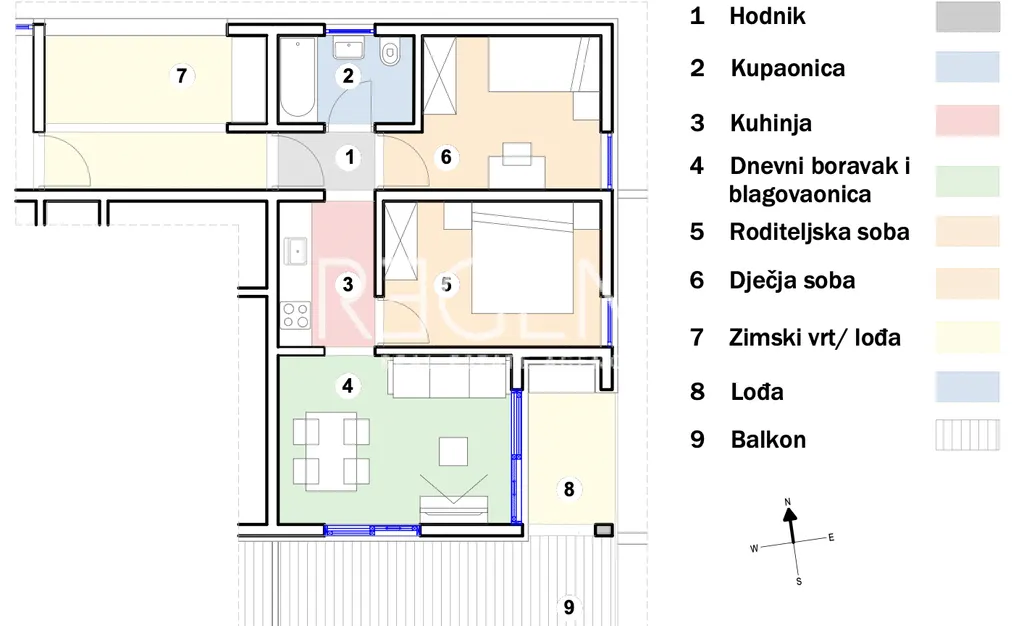 Split, Kila - Dvosoban stan s balkonom 61 m2 NOVOGRADNJA