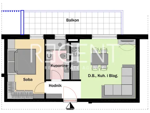 Split, Mejaši - Jednosoban stan s balkonom 42 m2