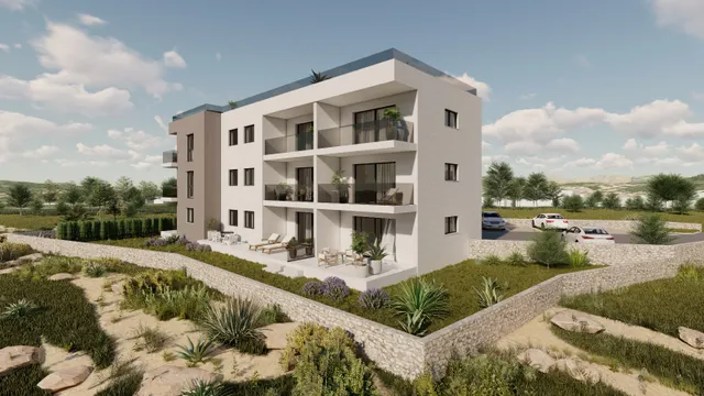 Trogir, Okrug Gornji – Dvosoban stan s loggiom 63 m2 novogradnja