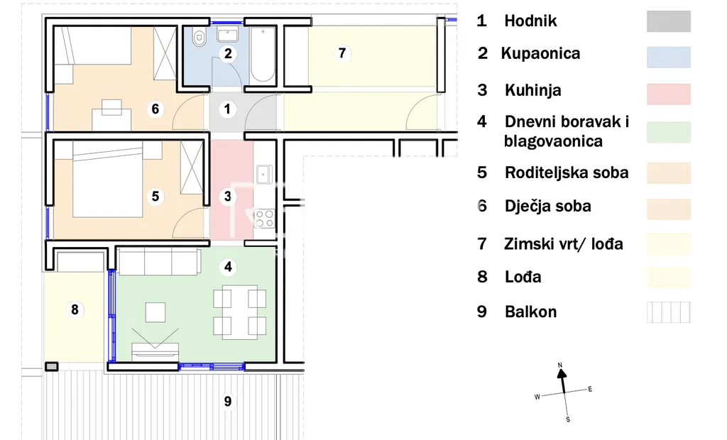 Split, Kila - Dvosoban stan s balkonom 61 m2 NOVOGRADNJA