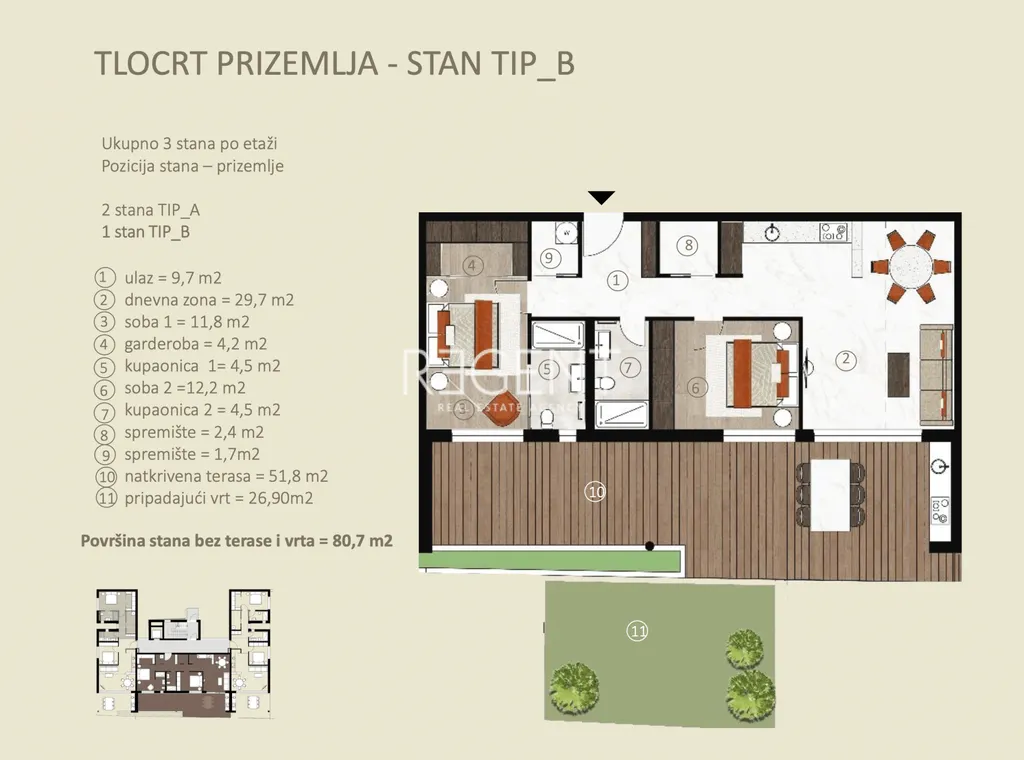 Istra, Novigrad - Trosoban apartman u luksuznom stambenom kompleksu 128 m2