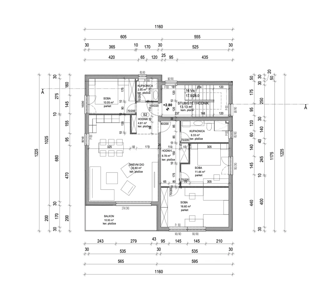 Kaštela, Kaštel Stari – Trosoban stan 100 m2 s balkonom NOVOGRADNJA