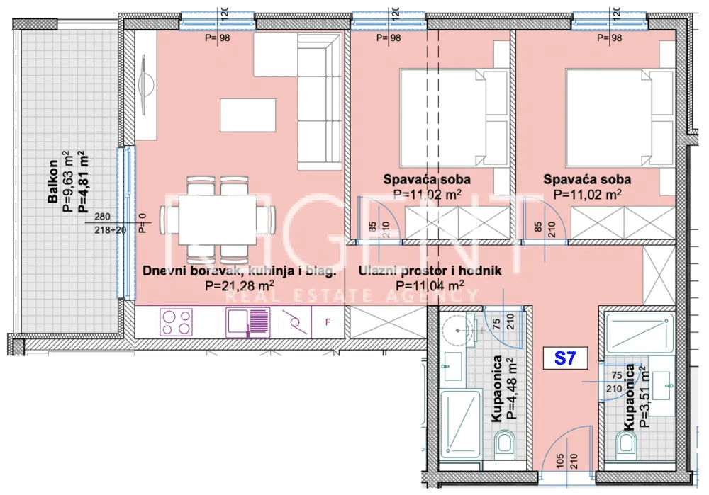 Makarska, Centar - Dvosoban stan 67 m2 - NOVOGRADNJA