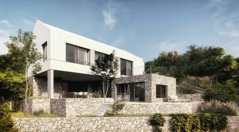 Brač, Farska - građevinsko zemljište s projektom, 836m2