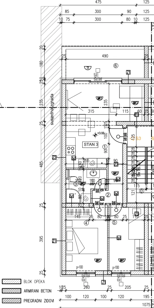 Trogir, Okrug Gornji - Dvosoban stan sa loggiom 50,19 m²