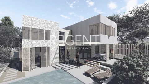 Brač, Splitska - Građevinsko zemljište s projektom 1512 m2