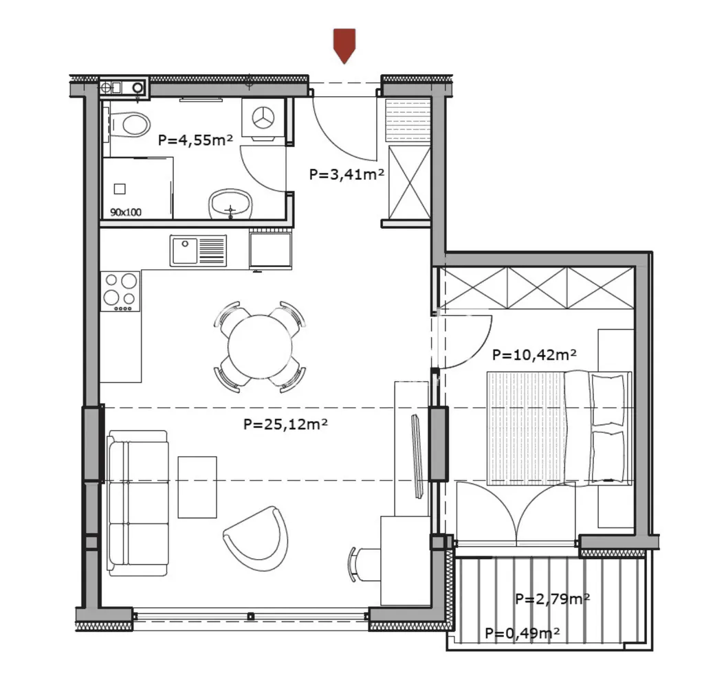 Zagreb, Selska - Dvosoban stan, novogradnja 45 m2
