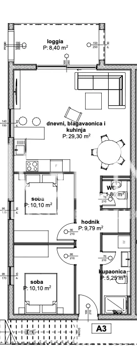 Trogir, Čiovo - Apartman u luksuznom apartmanskom naselju u blizini mora 64 m2