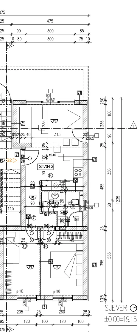Trogir, Okrug Gornji - Dvosoban stan sa natkrivenom terasom 48,20 m²