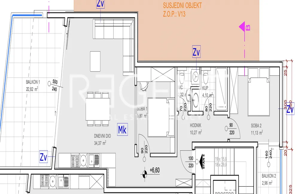 Šibenik, Grebaštica - Dvosoban stan s bazenom i krovnom terasom 85 m2 NOVOGRADNJA