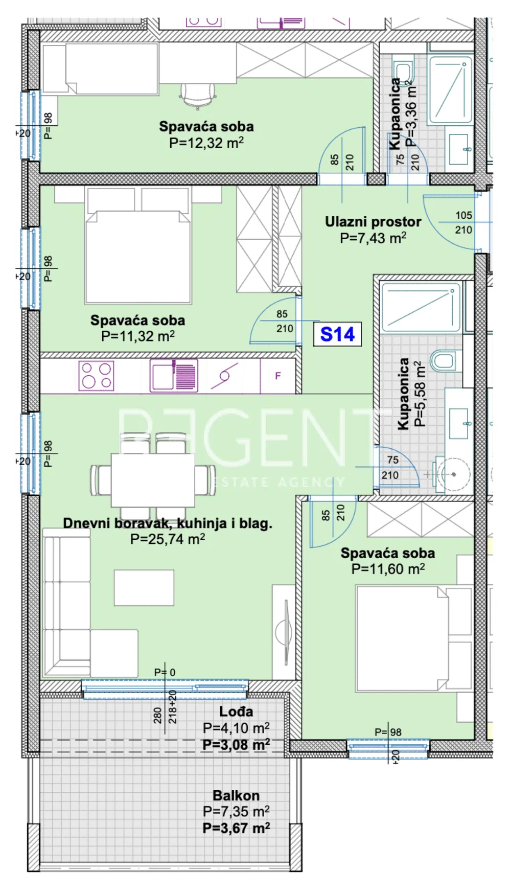 Makarska, Centar - Trosoban stan 84 m2 - NOVOGRADNJA