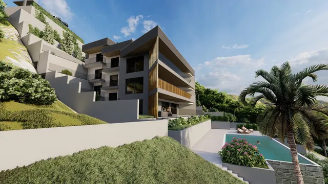 Omiš, Borak – Zemljište s projektom za izgradnju tri luksuzne vile 2460m2