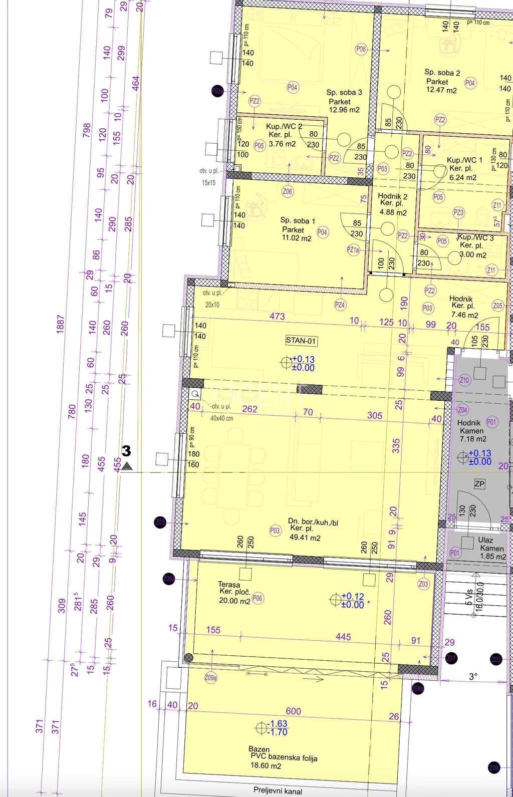 Zadar, Sukošan - Luksuzan četverosoban stan s bazenom 160 m2 novogradnja