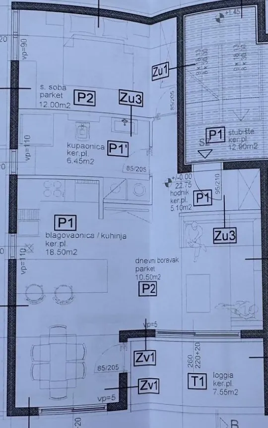Kaštela, Kaštel Lukšić - Jednosoban stan 60 m2 s lođom novogradnja KREDIT