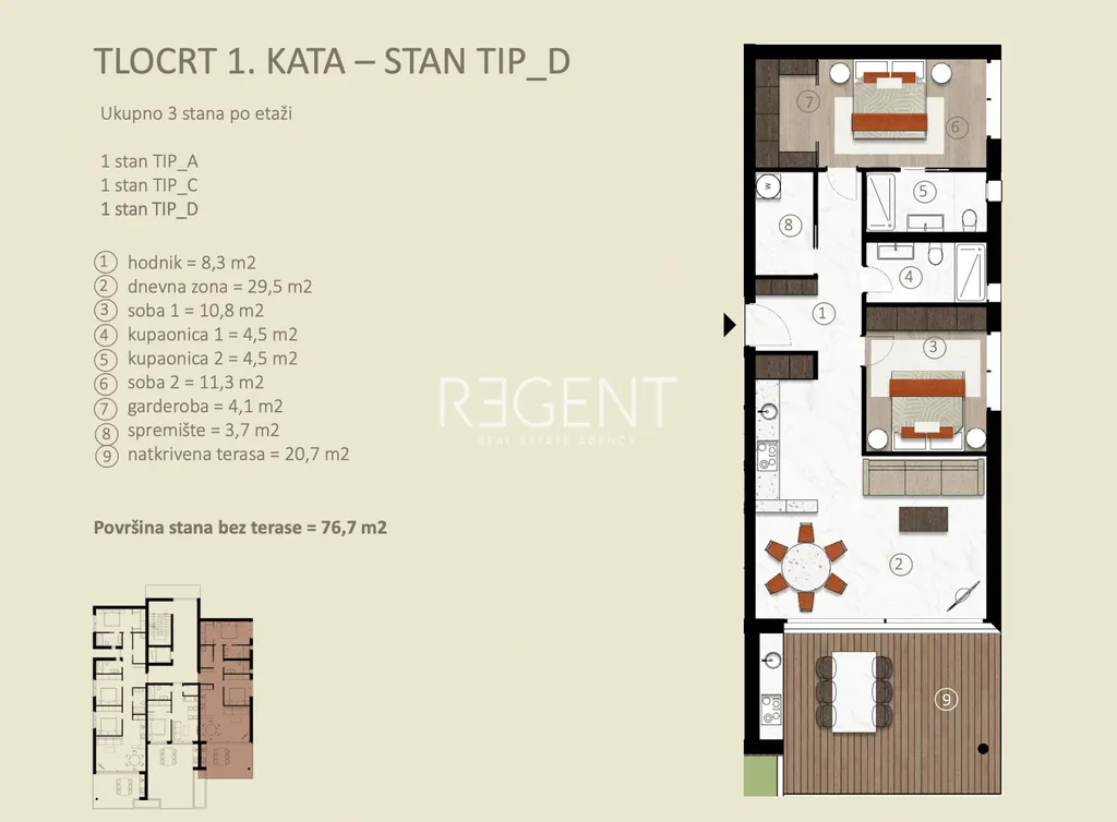 Istra, Novigrad - Trosoban apartman u luksuznom stambenom kompleksu 93 m2