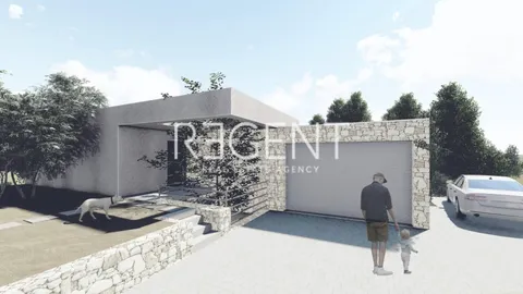Brač, Splitska - Građevinsko zemljište s projektom 1512 m2