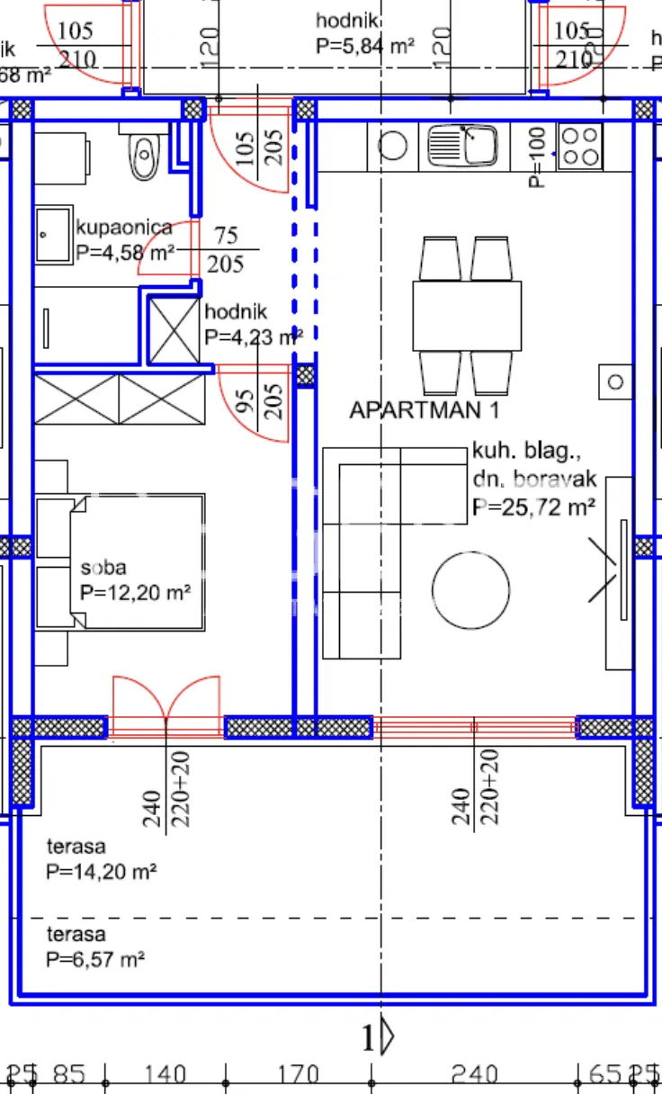 Zadar, Turanj - Moderan dvosoban apartman 62 m2, novogradnja