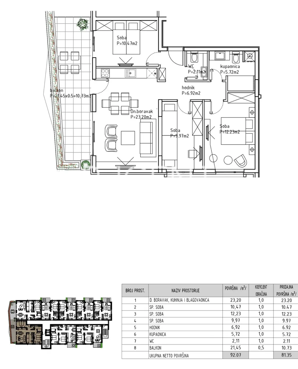 Makarska - Moderan trosoban stan 82 m2 NOVOGRADNJA
