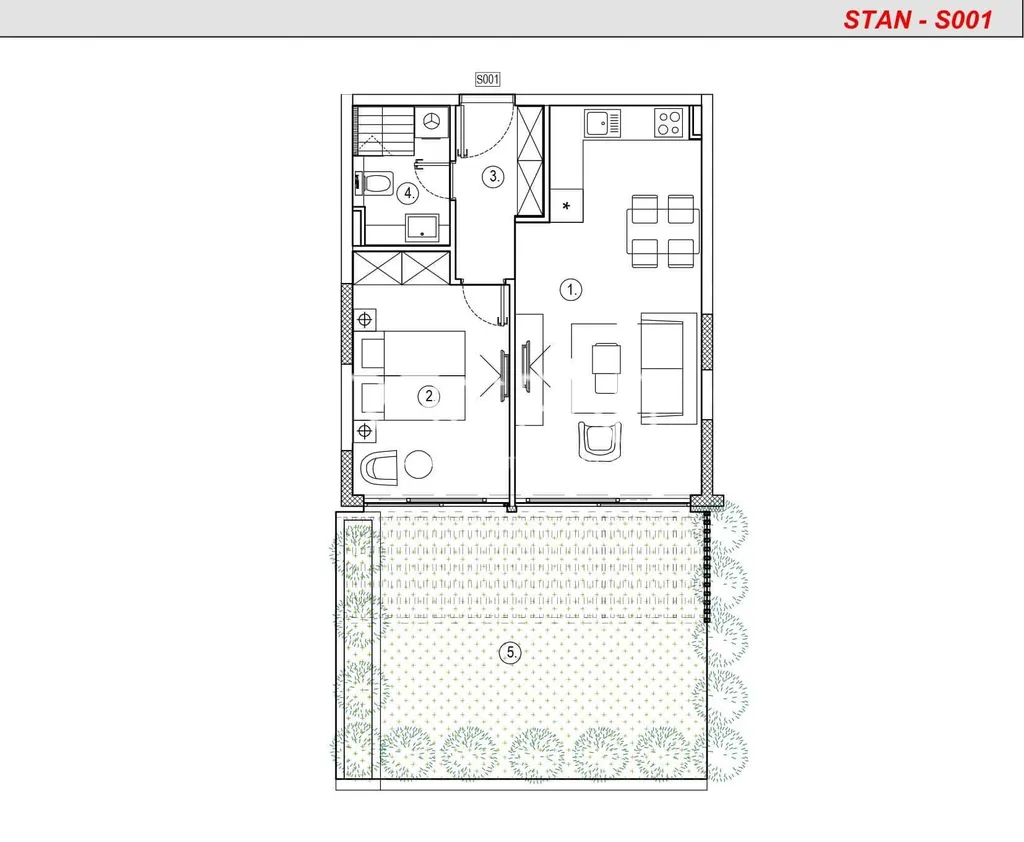 Zadar, Sukošan - Jednosoban stan u novogradnji, 47 m2