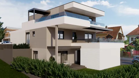 Zagreb, Šestine – Luksuzan stan u urbanoj vili s prostranim vrtom, 132 m², novogradnja
