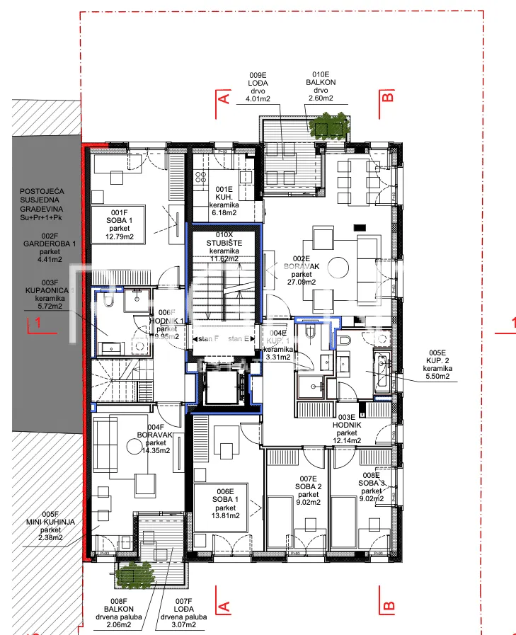 Zagreb, Petrova - Prekrasan trosoban stan 83 m2, NOVOGRADNJA