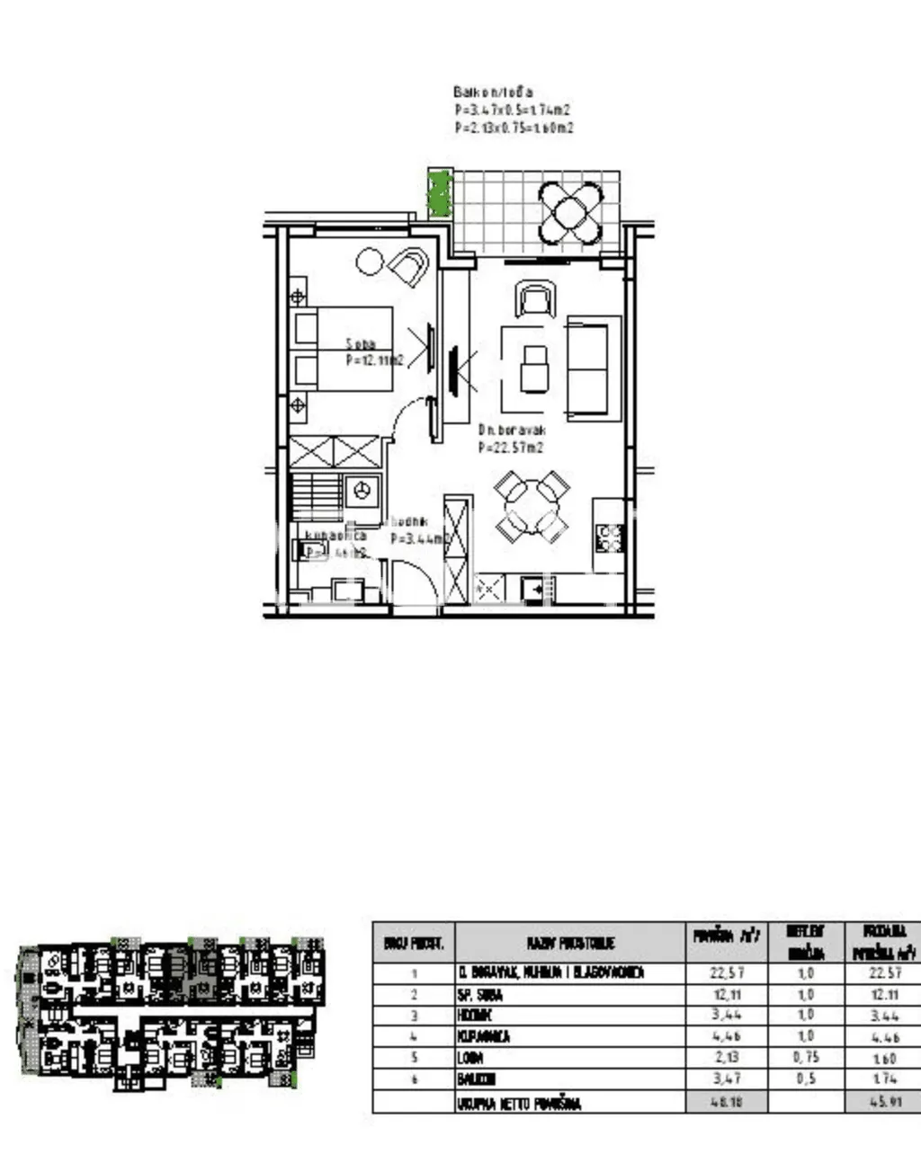 Makarska - Moderan jednosoban stan 49 m2 NOVOGRADNJA
