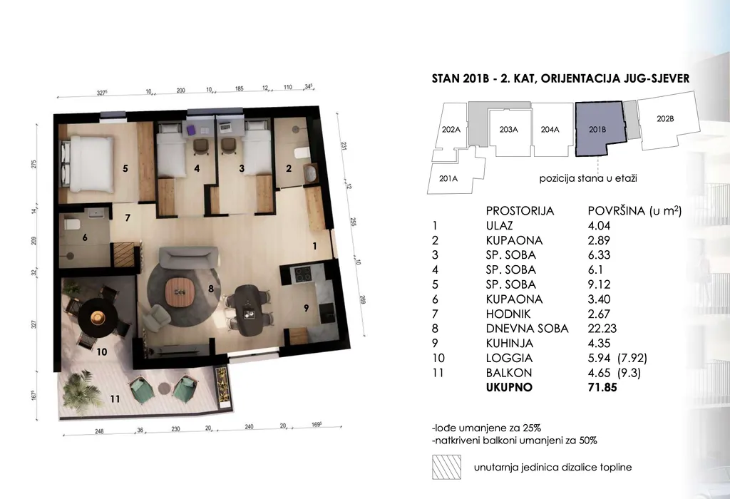 Zagreb, Črnomerec - četverosoban stan s balkonom i loggiom 71 m2 novogradnja