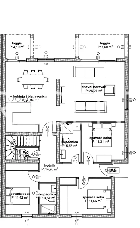 Trogir, Čiovo - Penthouse u luksuznom apartmanskom naselju u blizini mora 72 m2