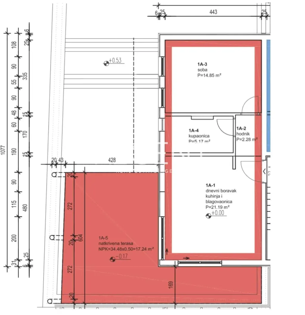 Brač, Sutivan - Dvosoban stan u stambenom kompleksu 63,21 m2