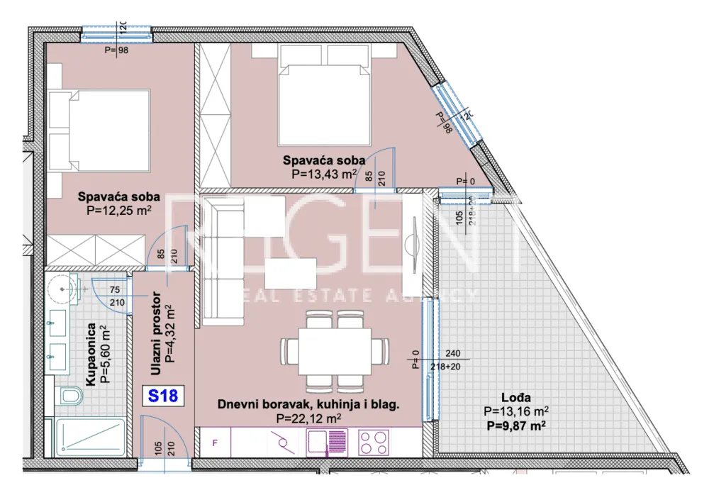 Makarska, Centar - Dvosoban stan 68 m2 - NOVOGRADNJA