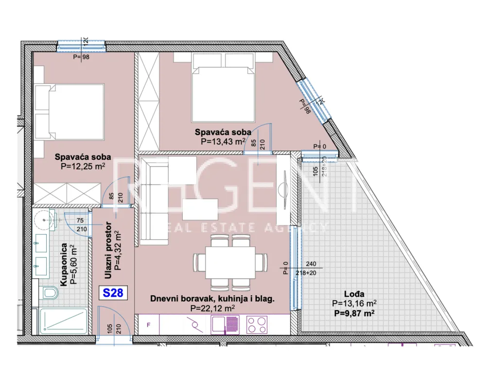 Makarska, Centar - Dvosoban stan 68 m2 - NOVOGRADNJA