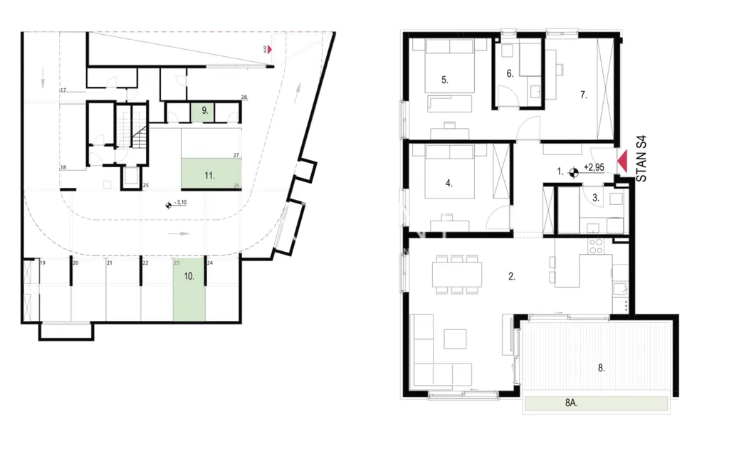 Split, Kaštela - Dvosoban stan s loggiom 112 m2 NOVOGRADNJA