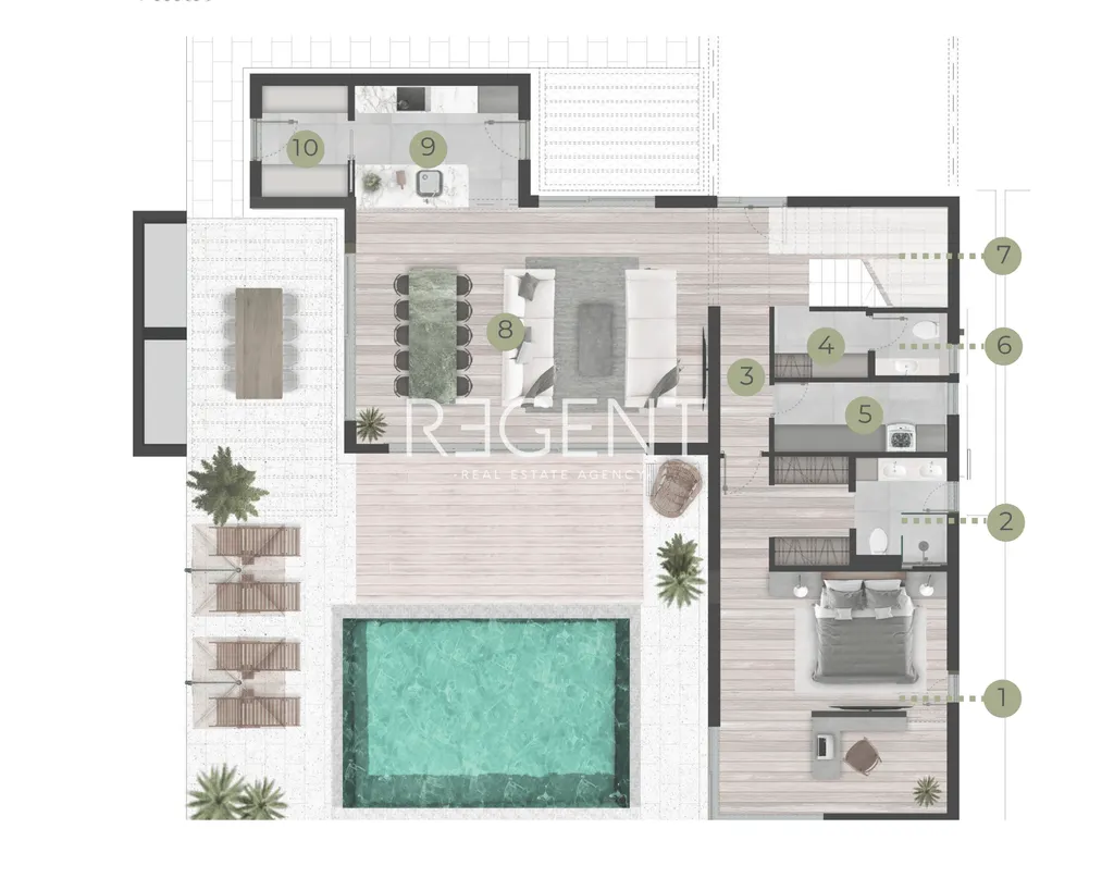Brač, Supetar - Vila s bazenom u luksuznom kompleksu 296 m2