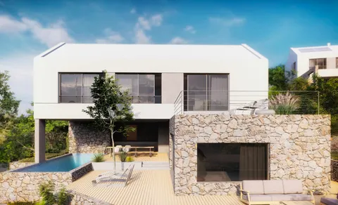 Brač, Farska - građevinsko zemljište s projektom vile 897m2