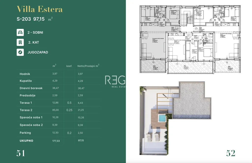 Zadar, Privlaka - Trosoban penthouse u stambenom naselju blizu mora 97 m2 , novogradnja