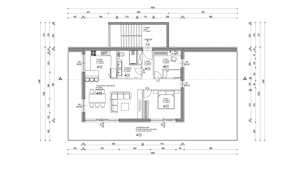 Zagreb, Maksimir, Donji Bukovac - Moderan penthouse u izgradnji 115 m2