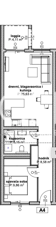 Trogir, Čiovo - Apartman u luksuznom apartmanskom naselju u blizini mora 52 m2