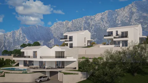 Split, Podstrana - Zemljište 3355 m2 s projektom za tri vile