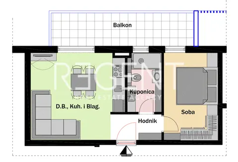 Split, Mejaši - Jednosoban stan s balkonom 42 m2