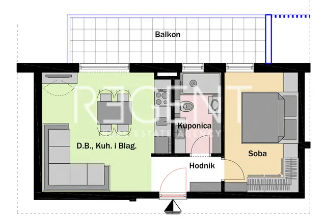 Split, Mejaši - Jednosoban stan s balkonom 42 m2