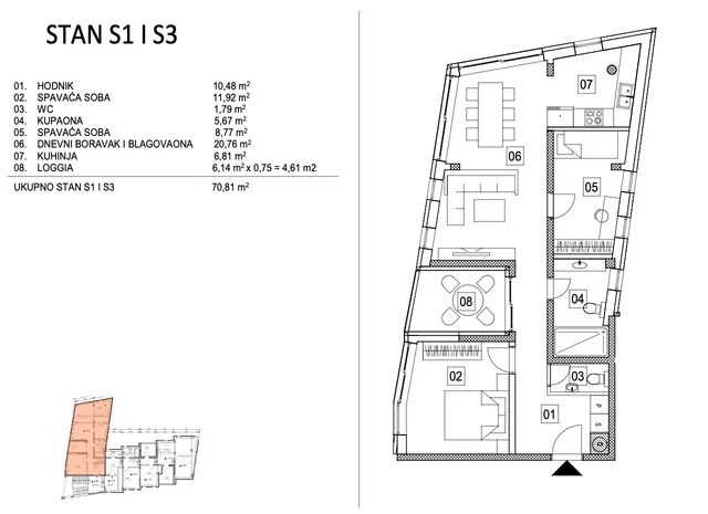Zagreb, Šestine – Trosoban stan 102m² , novogradnja