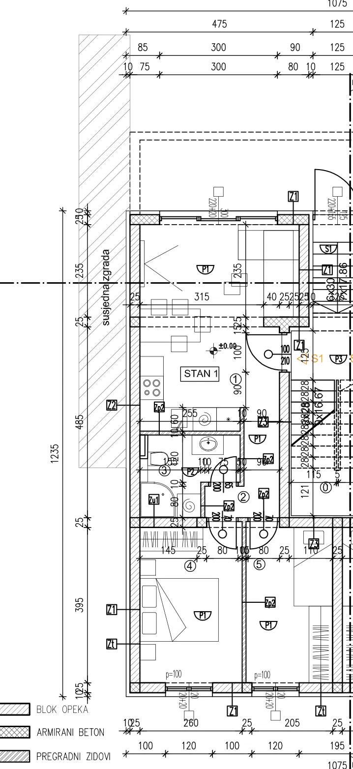 Trogir, Okrug Gornji - Dvosoban stan sa natkrivenom terasom i vrtom 65,09 m²