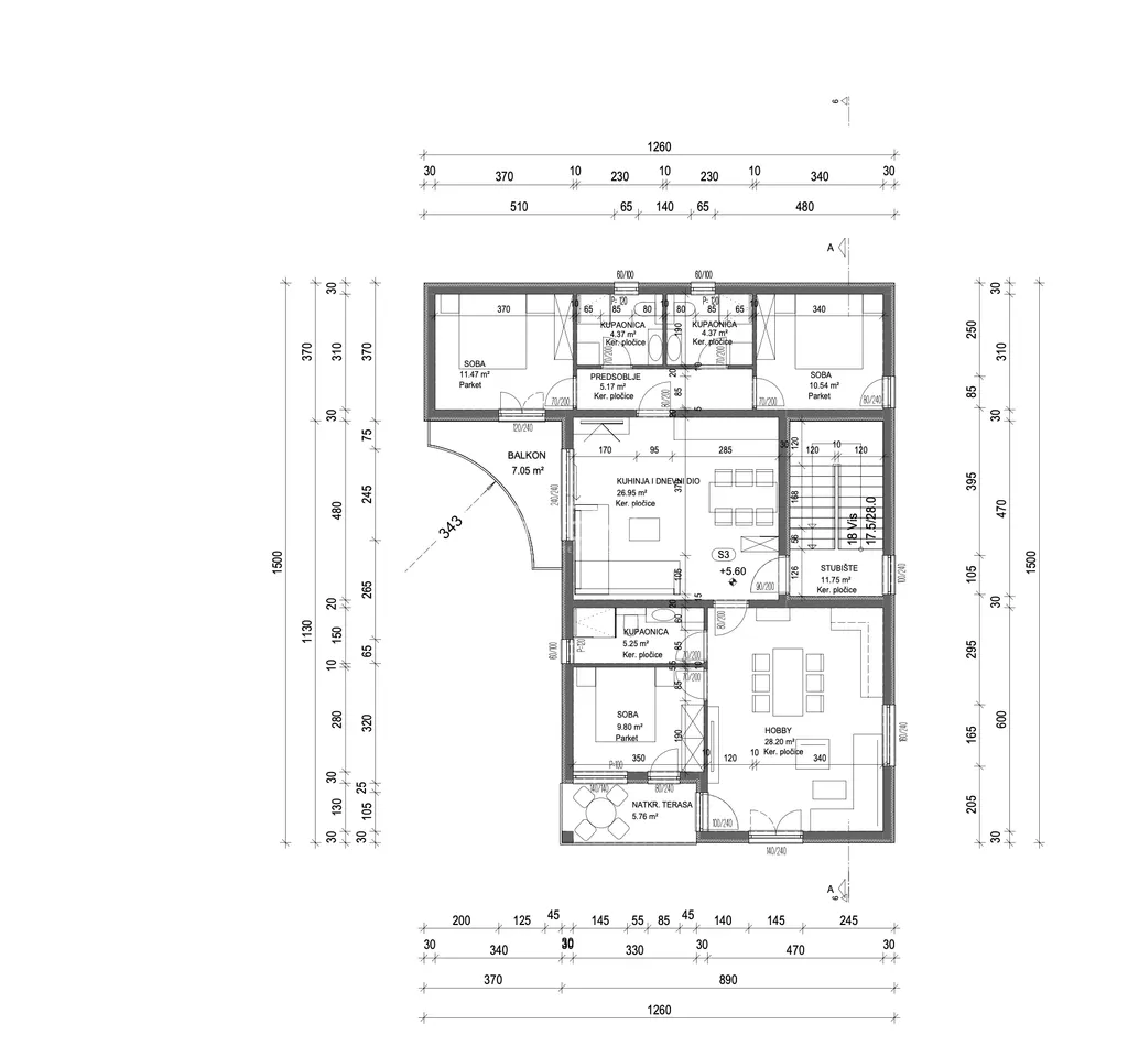 Kaštela, Kaštel Stari - Trosoban stan 109 m2 s balkonom NOVOGRADNJA