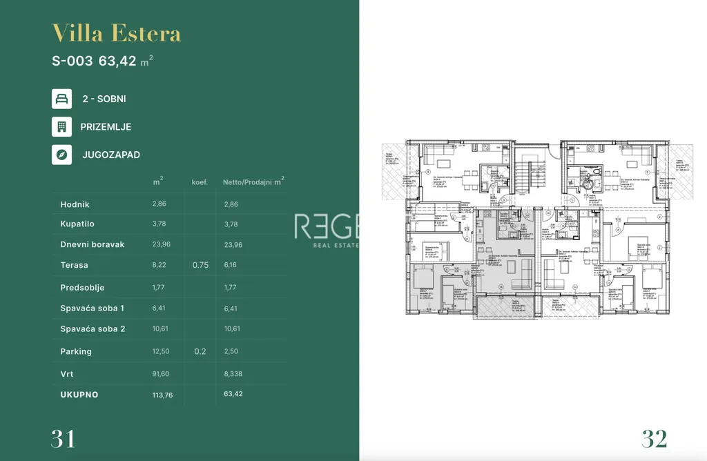 Zadar, Privlaka - Trosoban stan u stambenom naselju blizu mora 63 m2, novogradnja